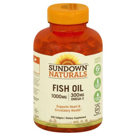 Sundown Naturals Fish Oil 1000 Mg Omega 3 Softgels 200 Ct Kroger