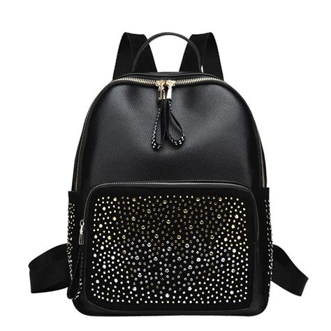 Htnbo 2019 Women Backpacks Fashion Pu Leather Shoulder Bag Rivet Small