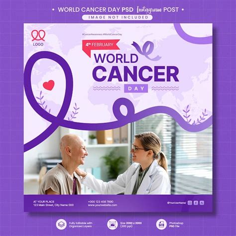 Premium Psd Psd World Cancer Day Awareness Instagram Or Social Media