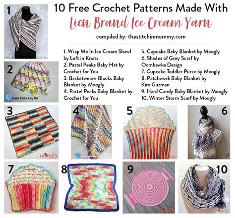 10 Free Crochet Patterns Made With Lion Brand Ice Cream Yarn – The Stitchin Mommy