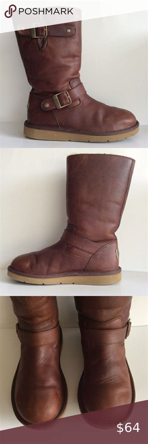 Ugg Kensington Brown Sz 5 Mid Calf Shearling Boot Size 5 Brown Leather Ugg Kensington Shearling