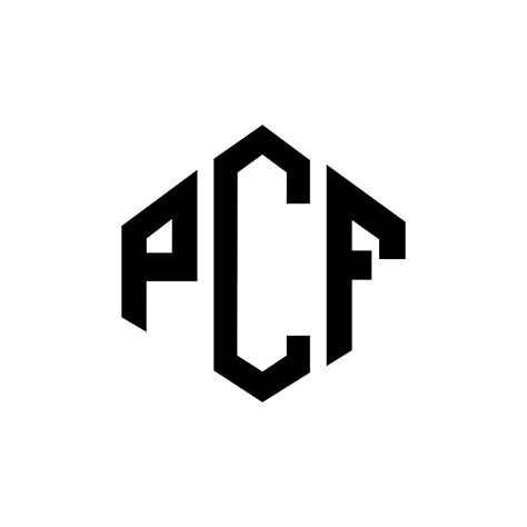 PCF letter logo design with polygon shape. PCF polygon and cube shape ...