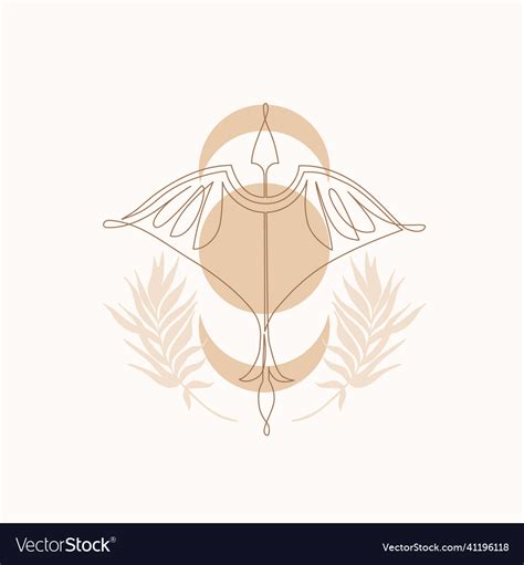 Astrological Sagittarius Sign One Line Royalty Free Vector