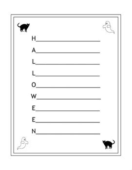 Halloween Acrostic Poem Templates Free No Prep By Individual Eyes