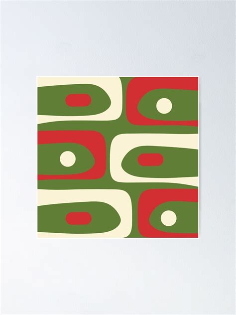 Piquet Mid Century Modern Minimalist Abstract In Retro Christmas Green