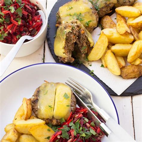 Naked Beef Burgers With Beetroot And Carrot Salad And Chunky Chips My