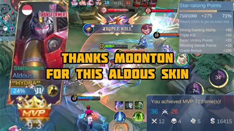 Aldous Starscream TRANSFORMERS Skin Gameplay Mlbb YouTube