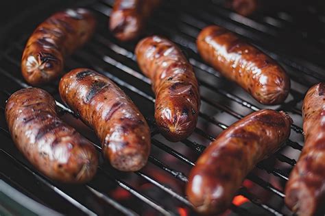 Grilled Sausages Premium AI Generated Image