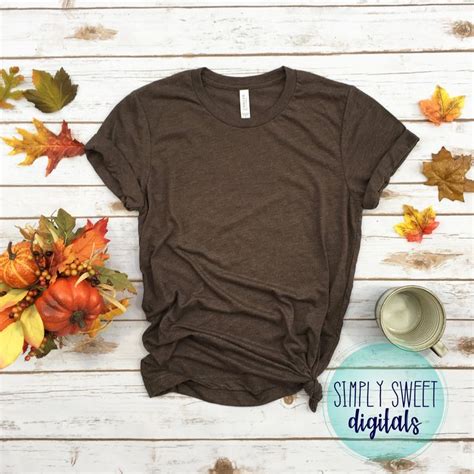 Bella Canvas 3413 Mockup Bella Canvas Brown Mockup Fall Etsy Mock