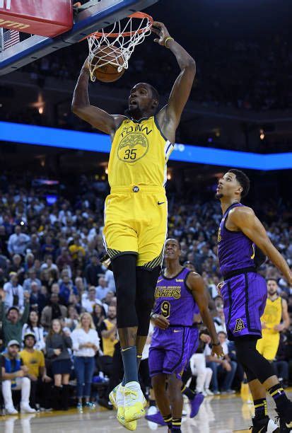 Kevin Durant Of The Golden State Warriors Goes Up For A Slam Dunk