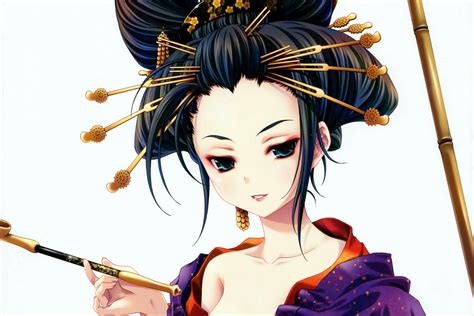 Home Decoration Girl Cartoon Animation Geisha Art Sexy Girl Look Smile Silk Fabric Poster Print