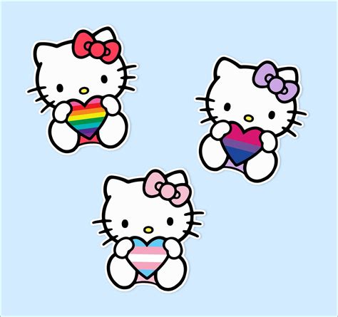 Custom Hello Kitty Pride Flag Sticker Etsy