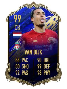 Virgil van Dijk FIFA 20 Rating, Card, Price