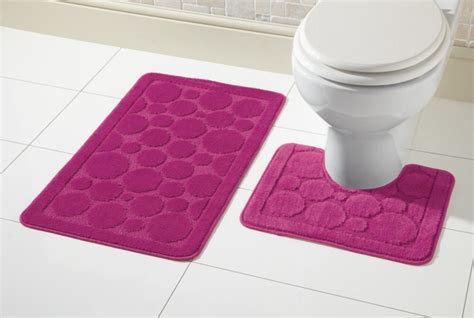 Cali Bath Mat Set 2 Piece Non Slip Rubber Pedestal Mat Toilet Bathroom