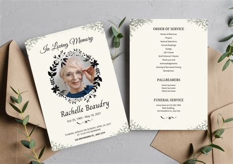 Editable Floral Funeral Program Template Celebrating The Life Etsy