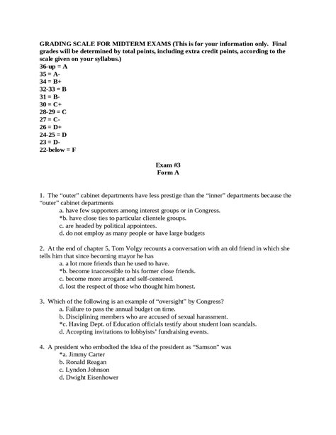 Solutions For Midterm Exam United States Government And Politics Psci 1014 Docsity