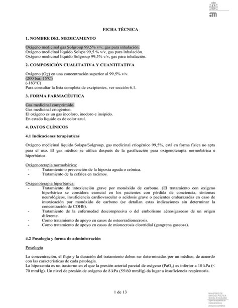 1 De 13 Ficha TÉcnica 1 Nombre Del Medicamento