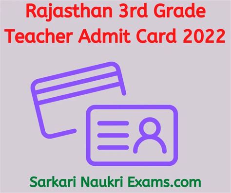 Rajasthan Rd Grade Teacher Admit Card Exam Date