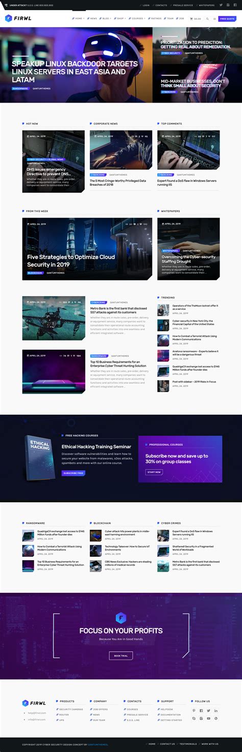 Firwl is a responsive cyber security WordPress theme with A grade SPEED performance, events ...