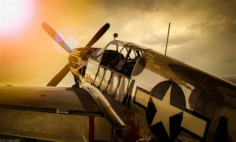 P 51 Mustang Sunset By Calvin Sallee P51 Mustang Fighter Jets Mustang