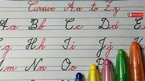 Cursive Writing A To Z Capital Small Letters Alphabets Practice Abcd