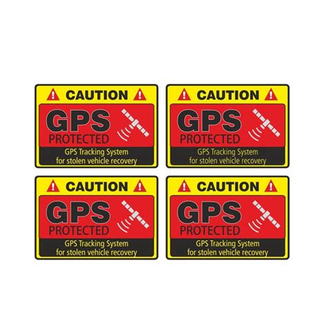 4pcs 73cm48cm Warning Car Sticker Caution Gps Tracking System