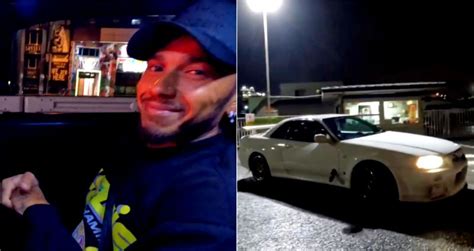 Lewis Hamilton Shares Video Of Himself Speeding Doing Donuts In R34