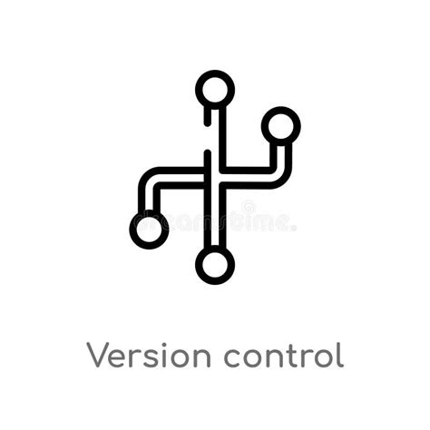 Outline Version Control Vector Icon Isolated Black Simple Line Element