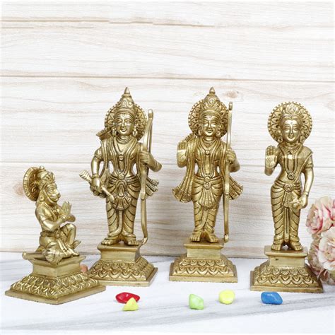 Artvarko Brass Ram Darbar Statue Shree Ram Ji Sita Laxman Hanuman Home