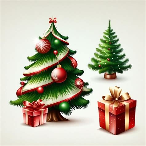 Premium Ai Image A Group Of Christmas Trees And Presents