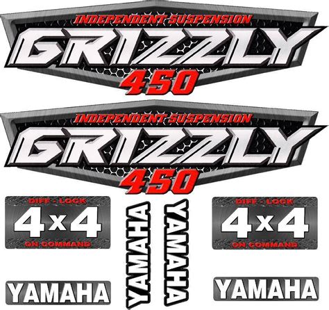 Yamaha Grizzly OEM ATV Tank Decal Graphic Sticker Kit 350 450 550 660