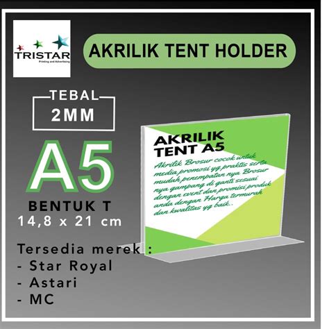 Jual Akrilik Tent Holder A T Landscape Tempat Brosur Shopee Indonesia