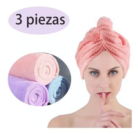 Toallas De Cabello De Microfibra R Pida Gorro Turbante Pzas Meses