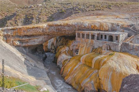 Monumento Natural Puente Del Inca Mendoza Argentina Stock Photo