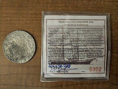 Rare Silver Shipwreck Treasure Coin Auguste Reales With Coa