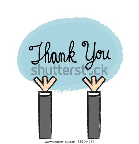 Vector Businessman Holding Thank You Sign Vector De Stock Libre De Regalías 335144264