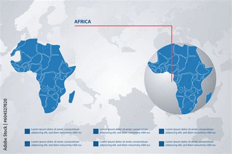 Africa country map with infographic concept and earth vector ...