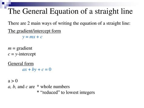 Ppt The General Equation Of A Straight Line Powerpoint Presentation Free Download Id 2264115