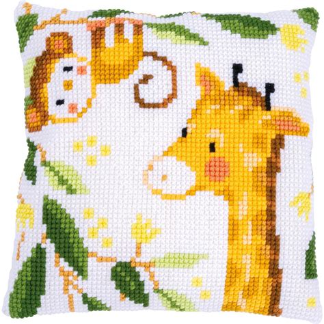 Coussin Animaux De La Jungle De Vervaco Coussins Kit Au Point De