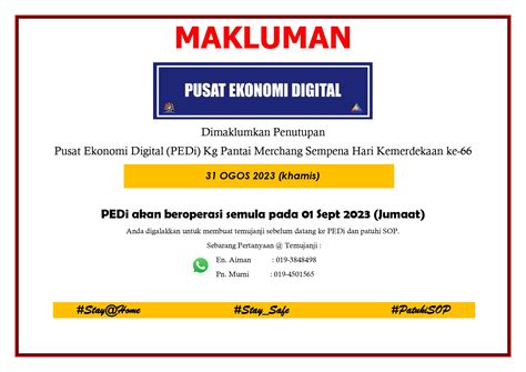 NOTIS PENUTUPAN PEDI SEMPENA HARI MERDEKA KE 66