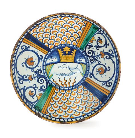 At Auction Alzata In Maiolica Policroma Fornace Di Deruta Circa