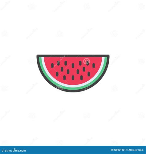 Watermelon Slice Filled Outline Icon Stock Vector Illustration Of