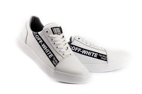 Мужские кеды в стиле off-white кожаные практичные кроссовки на шнуровке ...
