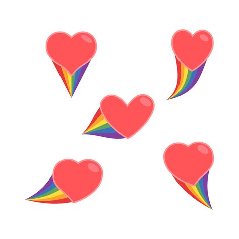 Heart Icon With Rainbow Flag Tail Lgbt Support And Love Design Lesbian Gay Bisexual