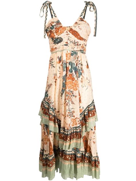 Ulla Johnson Meera Floral Print Maxi Dress In Metallic Lyst