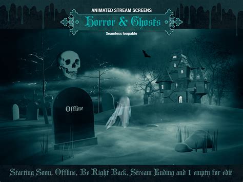 Horror Twitch Overlays Halloween Package Creepy Animated Stream