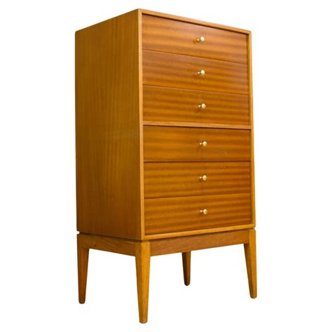 Mid Century Teak Tallboy Chest Of Drawers By Peter Hayward For Uniflex