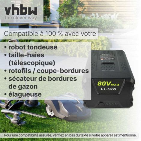 Vhbw 1x Batterie Remplacement Pour Greenworks 80V Max GBA80200 G80B4