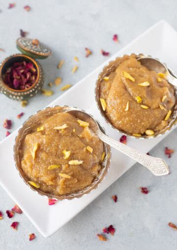 Badam Halwa With Almond Flour Piping Pot Curry