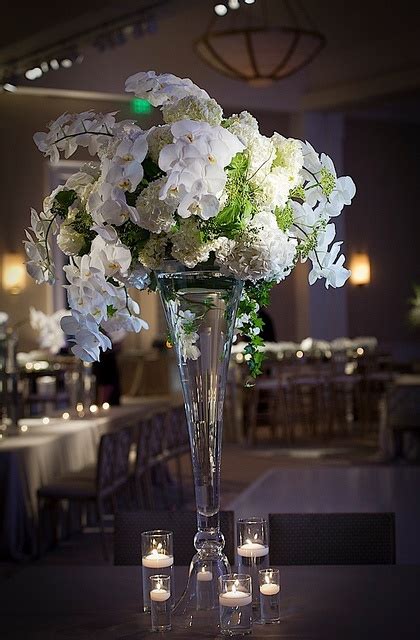 Elegant Tall White Orchid Centerpiece